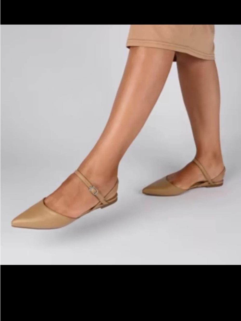 Journee Collection Metallic Taupe Pointed Toe Ankle Strap Heels - Picture 9 of 11